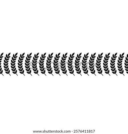 Seamless background of spikelet silhouettes. Vector pattern with spikelets of wheat on white background.