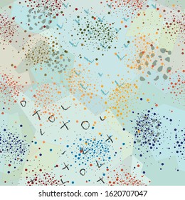 Seamless Background with splashes of dots. Repeating Background. Vector Illustration