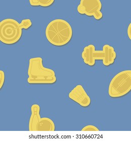 Seamless background with sport icons for your design