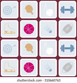 Seamless background with sport icons for your design