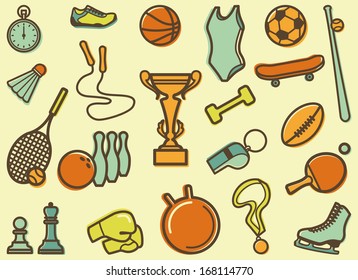 Seamless background with sports symbols 