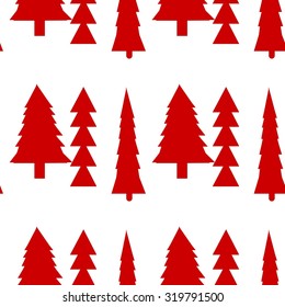 Seamless background with spruce trees, vector illustration.