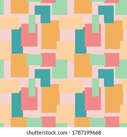 Seamless background with squares and rectangles. Background for design, fabric, paper, wallpaper, showcase. Vector illustration.