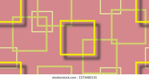 Seamless background. Squares. Scattered squares. Background of the frame. Square frames. Vector graphics