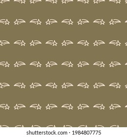 Seamless background star gender neutral pattern. Whimsical minimal earthy 2 tone color. kids nursery wallpaper or boho cartoon space fashion all over print.