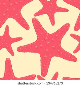 Seamless background with starfish
