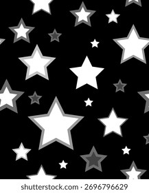 Nahtloser Hintergrund mit Sternen. Sternenhimmel oder abstrakte Textur mit schimmerndem Effekt. Vektor.