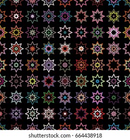 Seamless background of stars, vector illustration