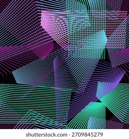 Seamless background of straight geometric lines . Hand drawn. Not AI, vector illustration