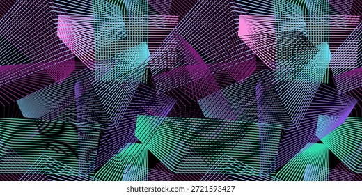 Seamless background of straight geometric lines . Hand drawn. Not AI, vector illustration