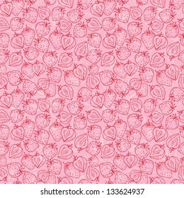 Seamless background with strawberries