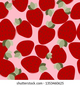 Seamless background with strawberry.