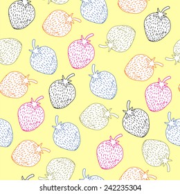 Seamless background with strawberry.