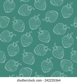 Seamless background with strawberry.