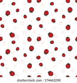 Seamless background with strawberry berries