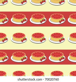 seamless background with strawberry pies