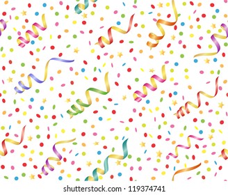 seamless background with  streamer and confetti