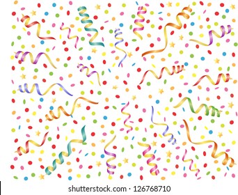 seamless background with  streamer and confetti