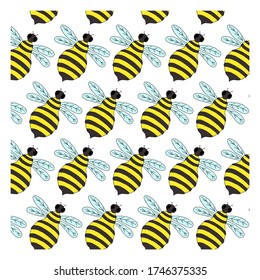 seamless background with striped bees