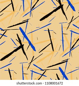 Seamless Background with Stripes.

 Abstract Scratched Texture with Brush Strokes. Scribbled Grunge Motif for Chintz, Calico, Swimwear. Rustic Vector Background with Stripes