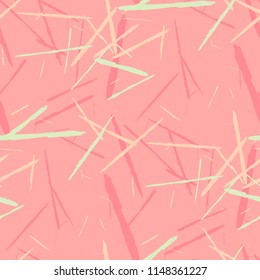Seamless Background with Stripes. Abstract Scratched Texture with Brush Strokes. Scribbled Grunge Rapport for Cloth, Cotton, Curtains. Retro Vector Background