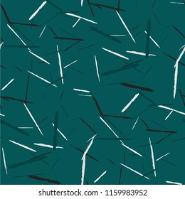 Seamless Background with Stripes. Abstract Scratched Texture with Dry Brush Strokes. Scribbled Grunge Rapport for Chintz, Calico, Swimwear. Trendy Vector Background