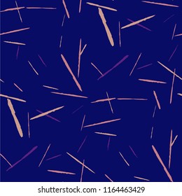 Seamless Background with Stripes. Abstract Scratched Texture with Brush Strokes. Scribbled Grunge Pattern for Chintz, Wallpaper, Linen. Retro Vector Background