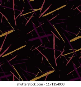 Seamless Background with Stripes. Abstract Scratched Texture with Brush Strokes. Scribbled Grunge Rapport for Cloth, Shirt, Curtains. Retro Vector Background