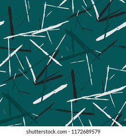 Seamless Background with Stripes. Abstract Scratched Texture with Dry Brush Strokes. Scribbled Grunge Pattern for Tablecloth, Wallpaper, Dress. Retro Vector Background