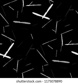 Seamless Background with Stripes. Abstract Scratched Texture with Brush Strokes. Scribbled Grunge Motif for Print, Cotton, Curtains. Rustic Vector Background