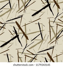 Seamless Background with Stripes. Abstract Scratched Texture with Dry Brush Strokes. Scribbled Grunge Rapport for Cloth, Shirt, Curtains. Retro Vector Background with Stripes