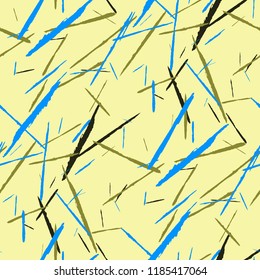 Seamless Background with Stripes. Abstract Scratched Texture with Brush Strokes. Scribbled Grunge Pattern for Tablecloth, Shirt, Dress. Trendy Vector Background with Stripes