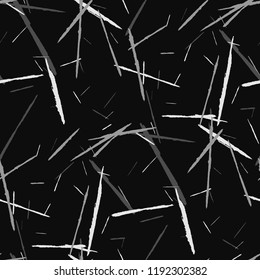 Seamless Background with Stripes. Abstract Scratched Texture with Brush Strokes. Scribbled Grunge Pattern for Chintz, Calico, Linen. Rustic Vector Background with Stripes
