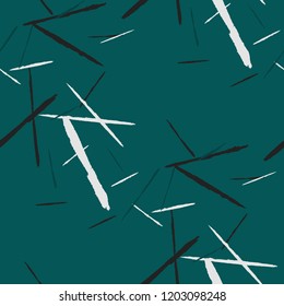 Seamless Background with Stripes. Abstract Scratched Texture with Dry Brush Strokes. Scribbled Grunge Pattern for Tablecloth, Shirt, Dress. Trendy Vector Background
