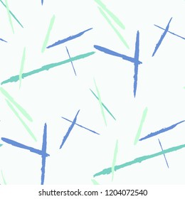 Seamless Background with Stripes. Abstract Scratched Texture with Brush Strokes. Scribbled Grunge Rapport for Tablecloth, Shirt, Dress. Retro Vector Background