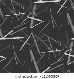 Seamless Background with Stripes. Abstract Scratched Texture with Dry Brush Strokes. Scribbled Grunge Rapport for Print, Cotton, Curtains. Retro Vector Background