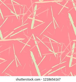 Seamless Background with Stripes. Abstract Scratched Texture with Brush Strokes. Scribbled Grunge Motif for Cloth, Shirt, Curtains. Trendy Vector Background with Stripes