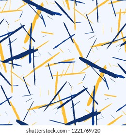 Seamless Background with Stripes. Abstract Scratched Texture with Brush Strokes. Scribbled Grunge Pattern for Cloth, Shirt, Curtains. Retro Vector Background