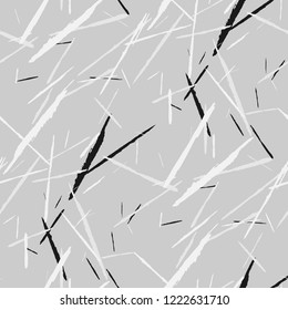Seamless Background with Stripes. Abstract Scratched Texture with Dry Brush Strokes. Scribbled Grunge Pattern for Chintz, Calico, Linen. Rustic Vector Background