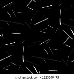 Seamless Background with Stripes. Abstract Scratched Texture with Brush Strokes. Scribbled Grunge Pattern for Chintz, Calico, Linen. Trendy Vector Background with Stripes