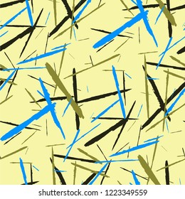 Seamless Background with Stripes. Abstract Scratched Texture with Dry Brush Strokes. Scribbled Grunge Rapport for Tablecloth, Wallpaper, Linen. Trendy Vector Background with Stripes