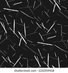 Seamless Background with Stripes. Abstract Scratched Texture with Dry Brush Strokes. Scribbled Grunge Motif for Chintz, Calico, Linen. Trendy Vector Background with Stripes