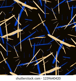 Seamless Background with Stripes. Abstract Scratched Texture with Dry Brush Strokes. Scribbled Grunge Pattern for Tablecloth, Wallpaper, Linen. Retro Vector Background