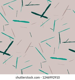 Seamless Background with Stripes. Abstract Scratched Texture with Brush Strokes. Scribbled Grunge Motif for Print, Cotton, Curtains. Trendy Vector Background