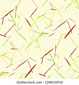 Seamless Background with Stripes. Abstract Scratched Texture with Brush Strokes. Scribbled Grunge Motif for Chintz, Calico, Swimwear. Retro Vector Background
