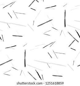 Seamless Background with Stripes. Abstract Scratched Texture with Brush Strokes. Scribbled Grunge Motif for Chintz, Calico, Linen. Rustic Vector Background