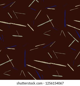 Seamless Background with Stripes. Abstract Scratched Texture with Dry Brush Strokes. Scribbled Grunge Pattern for Print, Cotton, Curtains. Rustic Vector Background with Stripes