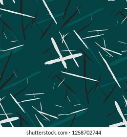 Seamless Background with Stripes. Abstract Scratched Texture with Dry Brush Strokes. Scribbled Grunge Motif for Cloth, Shirt, Curtains. Retro Vector Background