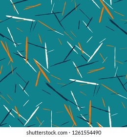 Seamless Background with Stripes. Abstract Scratched Texture with Brush Strokes. Scribbled Grunge Pattern for Chintz, Calico, Swimwear. Retro Vector Background