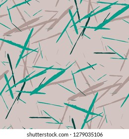 Seamless Background with Stripes. Abstract Scratched Texture with Brush Strokes. Scribbled Grunge Pattern for Cloth, Shirt, Curtains. Rustic Vector Background